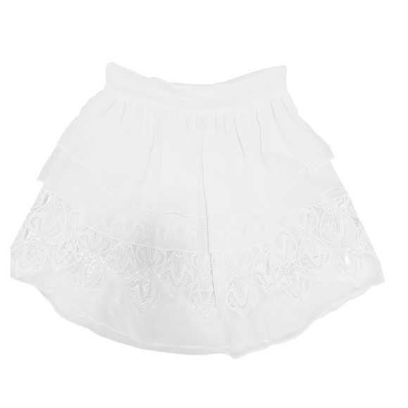 IRO Mugue Tiered White Lace Mini Skirt - Picture 4 of 8